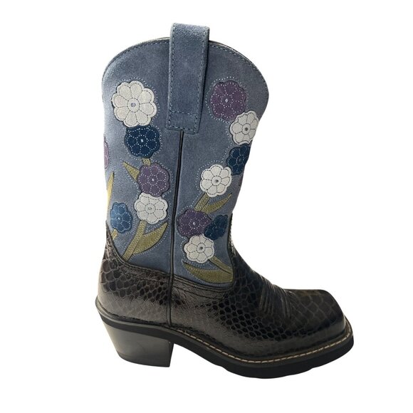 Ariat Fatbaby Floral Embroidered Leather Snakeskin Western Boots US 6.5 - Picture 10 of 10